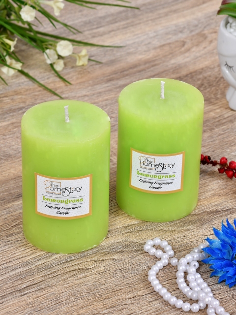 

Clasiko Set of 2 Lime Green Solid Lemongrass Fragrance Candles