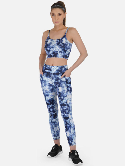 

IMPERATIVE Women Blue Printed 2 Piece Workout Set