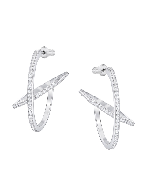 

SWAROVSKI Women White Hoop Earrings