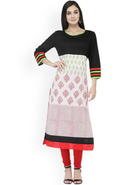 

Tulsattva Women Black Ethnic Motifs Printed Anarkali Kurta