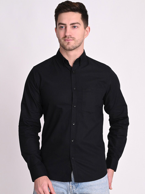 

STROP Men Black Relaxed Cotton Casual Shirt