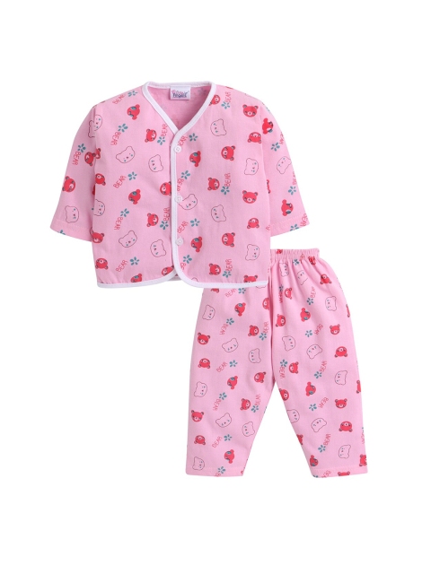 

Little Angels Infants Kids Pink Printed Night suit