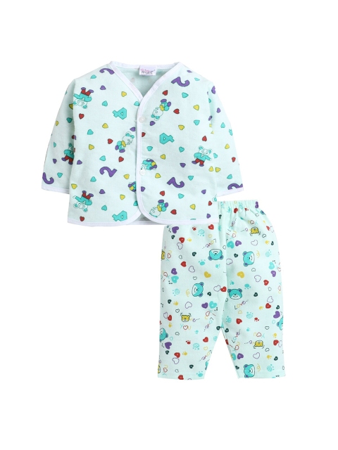 

Little Angels Kids Green & Blue Printed Night suit