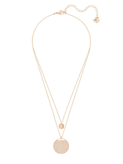 

SWAROVSKI Women White & Gold-Toned Rose Gold-Plated Layered Chain