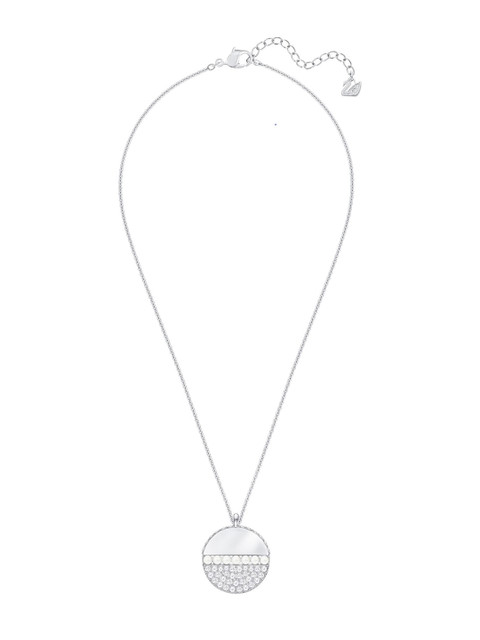 

SWAROVSKI Silver-Toned & White Crystals Studded Rhodium-Plated Chain