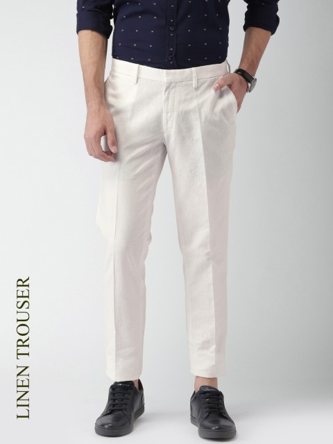 

INVICTUS Men Off-White Slim Fit Formal Trousers