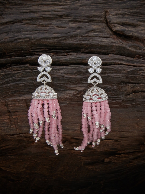 

Kushal's Fashion Jewellery Pink Contemporary Ear Cuff Earrings