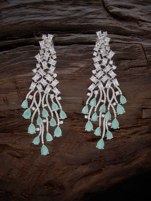 

Kushal's Fashion Jewellery Mint Green & Silver-Toned Contemporary Drop Earrings
