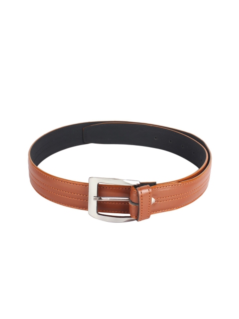 

Swiss Design Men Tan Brown Textured PU Belt