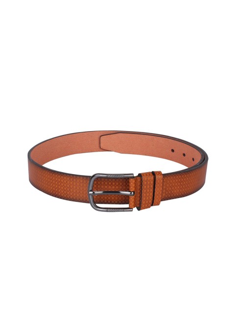 

Swiss Design Men Tan Solid PU Belt