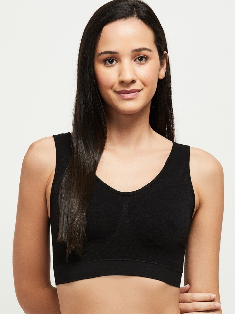 

max Black Solid Lightly-Padded Full Coverage Everyday Bra