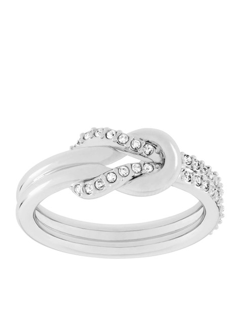 

SWAROVSKI Rhodium-Plated Crystal Studded Finger Ring, Silver