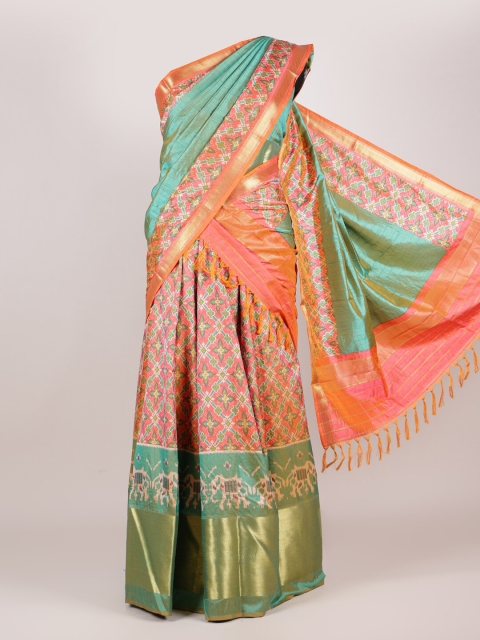 

Pothys Women Multicoloured Printed Unstitched Art Silk Lehenga Pawadai, Multi