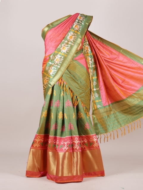 

Pothys Women Pink Woven Design Unstitched Lehenga Choli with Dupatta