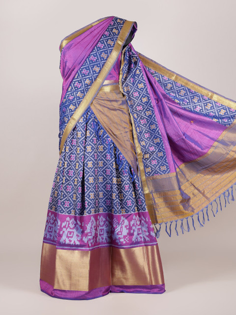 

Pothys Lavender Printed Unstitched Lehenga & Blouse With Dupatta