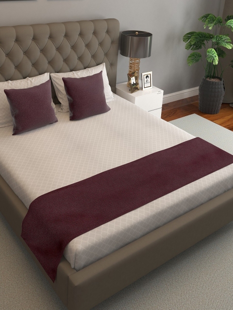 

S9home by Seasons Set of 3 Burgundy Textured Bed Runner Set