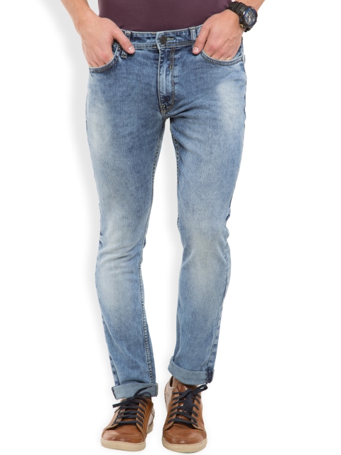 

LOCOMOTIVE Men Blue Dragon Slim Fit Mid Rise Clean Look Jeans