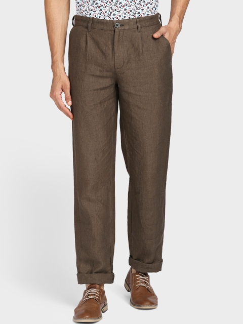 

ColorPlus Men Green Pleated Trousers