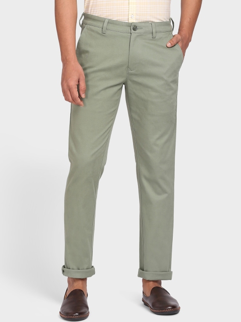 

ColorPlus Men Green Solid Cotton Trousers