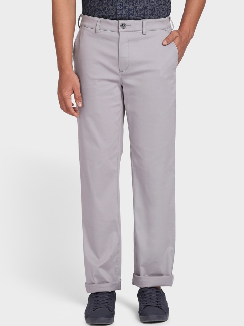 

ColorPlus Men Grey Solid Regular Fit Cotton Trousers