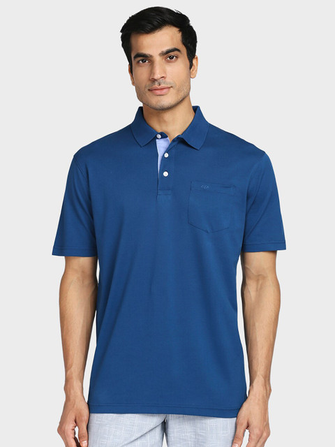 

ColorPlus Men Blue Polo Collar T-shirt