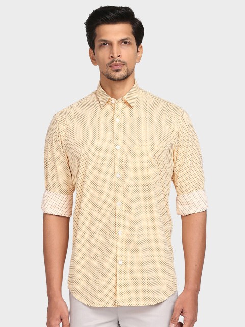

ColorPlus Men Orange Tailored Fit Printed Casual Shirt