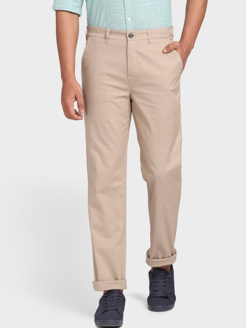 

ColorPlus Men Khaki Solid Regular Fit Cotton Trousers