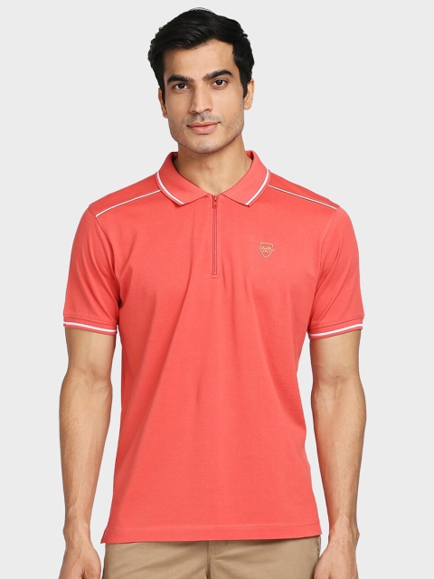 

ColorPlus Men Red Polo Collar Cotton T-shirt