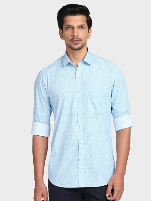 

ColorPlus Men Blue Printed Tailored Fit Cotton Casual Shirt