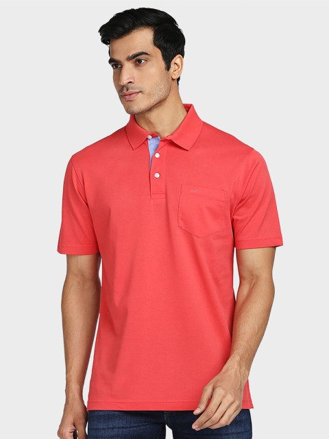 

ColorPlus Men Red Polo Collar T-shirt