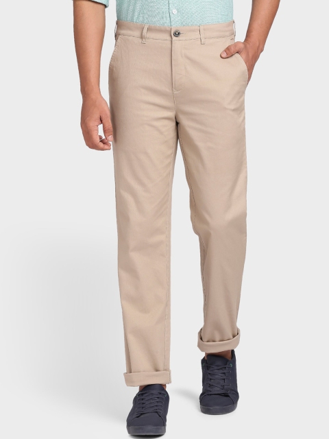 

ColorPlus Men Khaki Solid Trousers