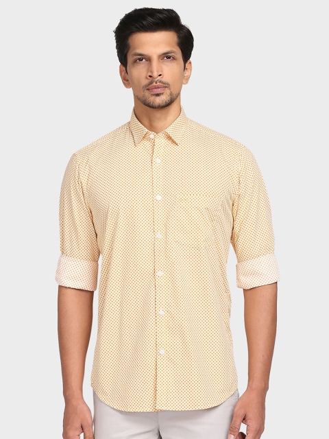 

ColorPlus Men Orange Slim Fit Printed Cotton Casual Shirt
