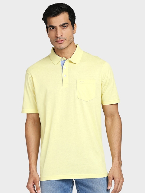 

ColorPlus Men Yellow Polo Collar Cotton T-shirt