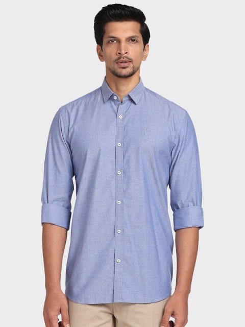 

ColorPlus Men Blue Tailored Fit Cotton Casual Shirt