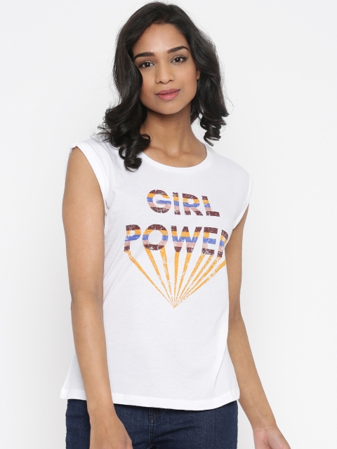 

Vero Moda Women White Printed T-shirt