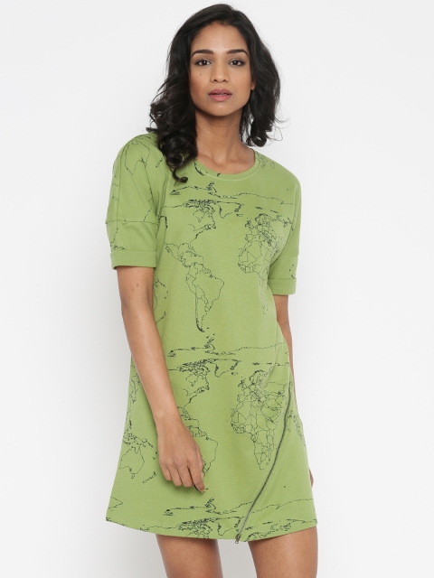 

Vero Moda Women Green Printed A-Line Dress