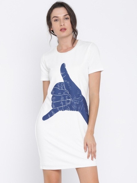 

Vero Moda Women White Printed A-Line Dress