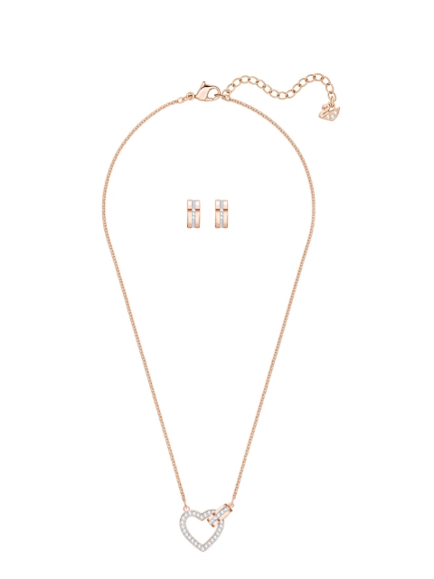 

SWAROVSKI Rose Gold-Plated & White LOVELY:SET CRY/ROS Necklace Set