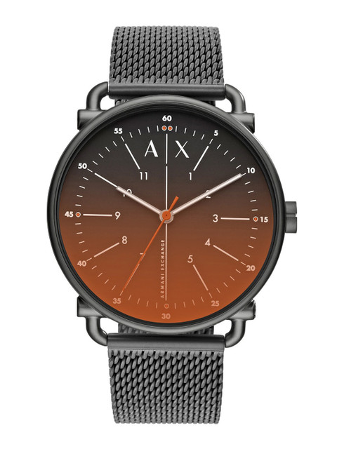 

Armani Exchange Men Brown Dial & Gunmetal Toned Steel Straps Analogue Watch AX2905, Grey