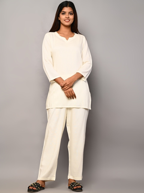 

Swasti Women White Night suit