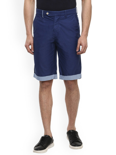 

HACKETT LONDON Men Blue Solid Pure Cotton Regular Shorts