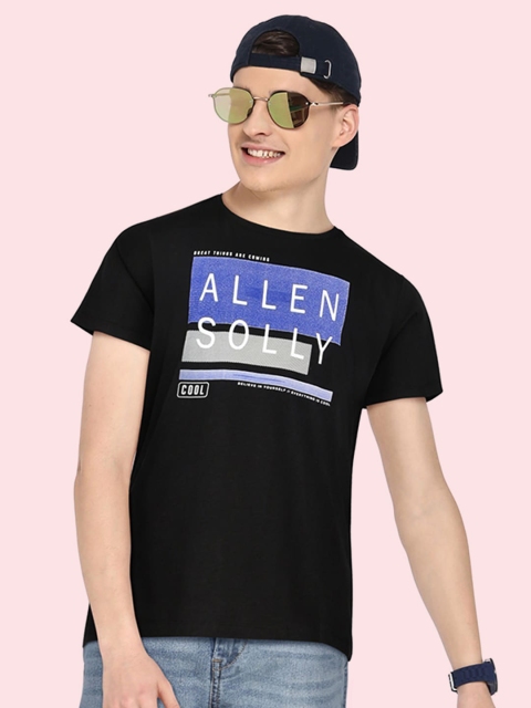 

Allen Solly Junior Boys Black Pure Cotton Printed T-shirt