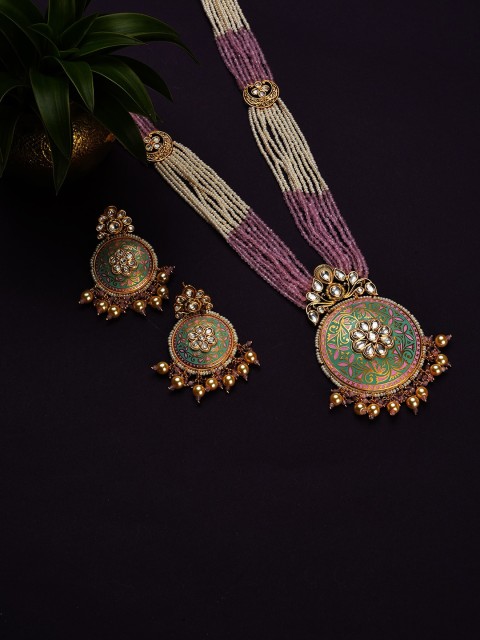 

SOHI Gold- Plated Pink Jewellery Set