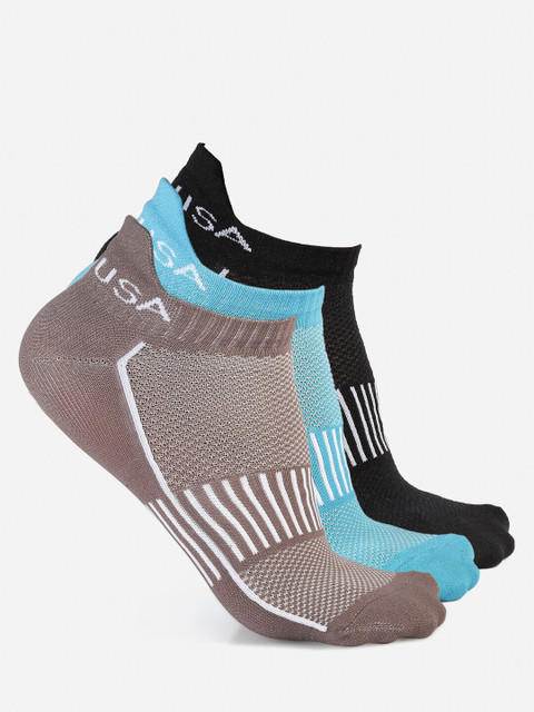 

JUMP USA Women Set of 3 Ankle Length Socks, Black