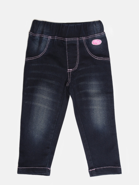 

612 league Girls Navy Washed Jeggings, Navy blue