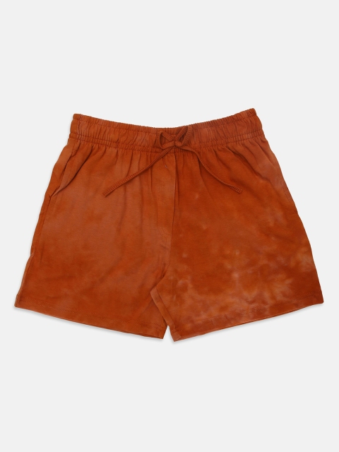 

Nins Moda Girls Peach-Coloured Floral Printed Shorts