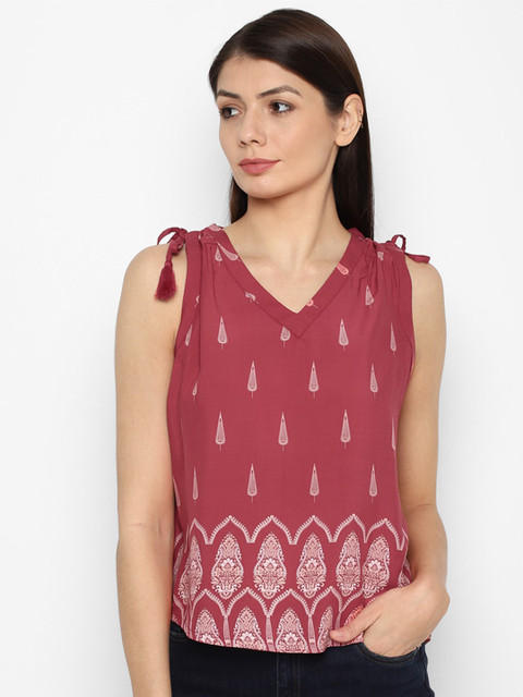 

Allen Solly Woman Pink Ethnic Motifs Printed Top