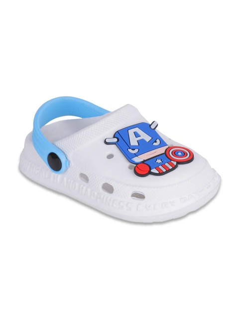 

FEETWELL SHOES Unisex Kids White & Blue Croslite Clogs