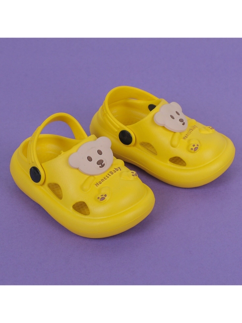 

FEETWELL SHOES Kids Yellow Jibbitz Croslite Clogs