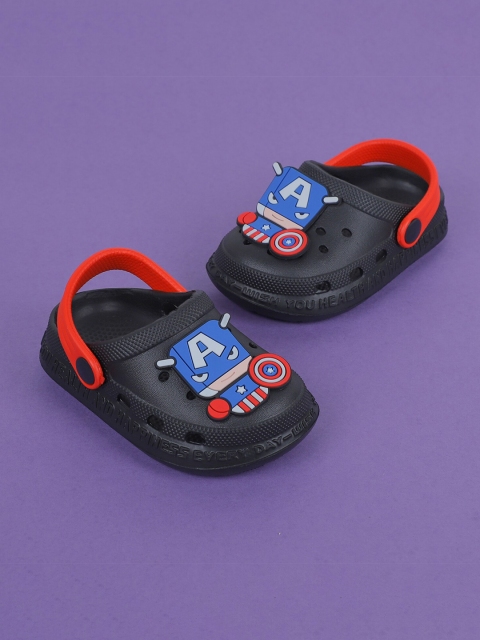 

FEETWELL SHOES Unisex Kids Black & Blue Croslite Clogs